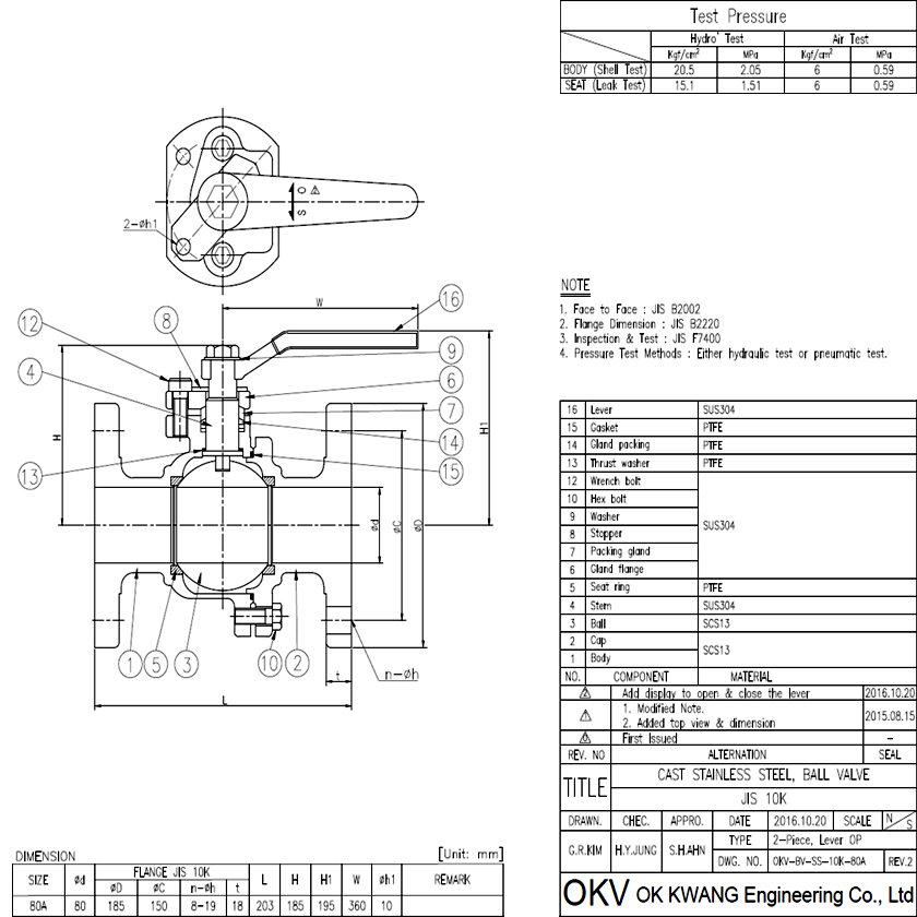 BALL VALVE 10K-80A(SUS304 & BRONZE)